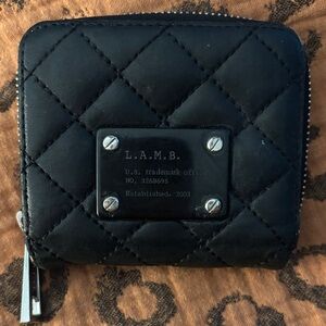 L.A.M.B. Black Quilted Compact Wallet